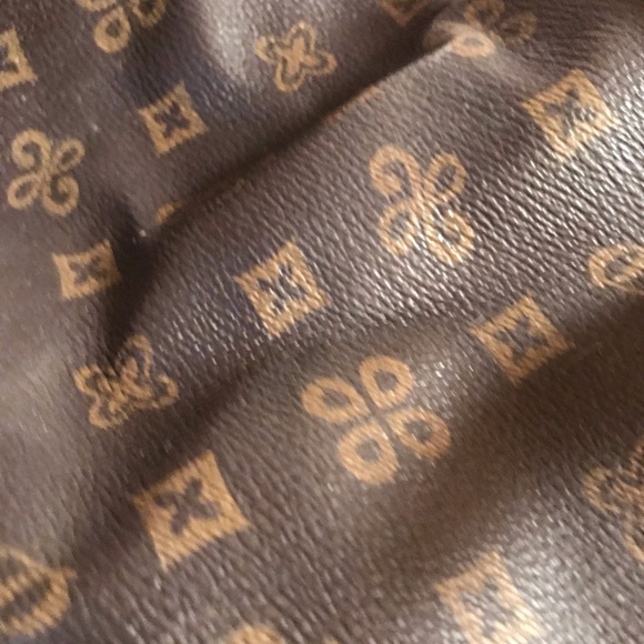 Slouch handbag dark brown not leather studded logo pattern - Picture 2 of 4